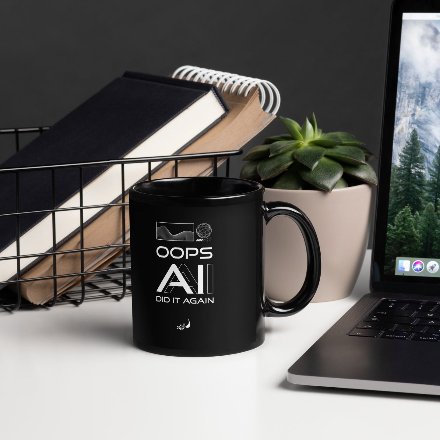 OOPS AI DID IT AGAIN - Black Glossy Mug