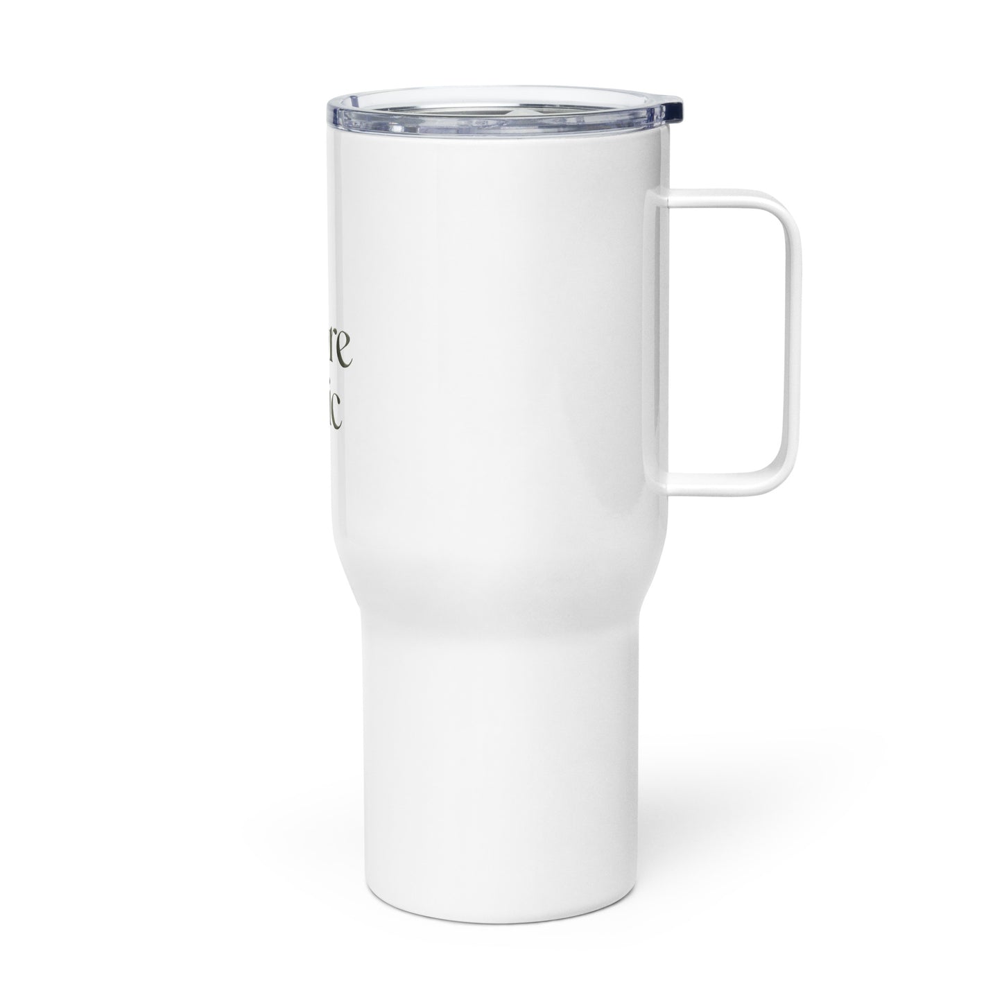 Travel mug with a handle