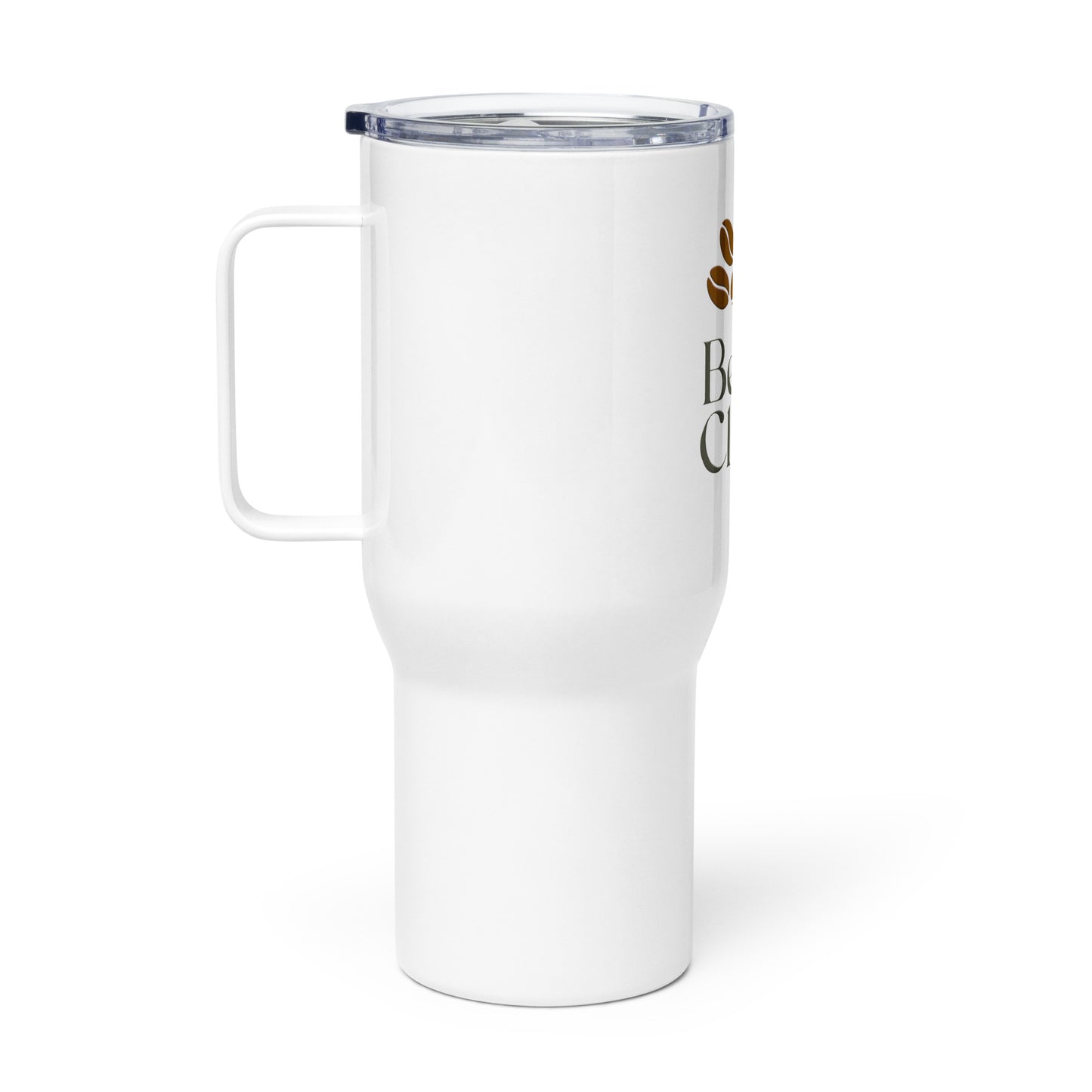 Travel mug with a handle