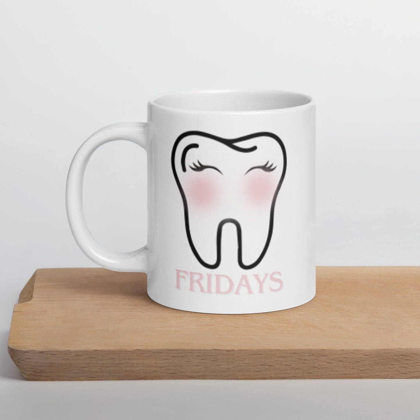 White glossy mug