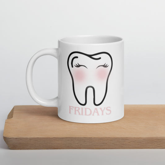 White glossy mug